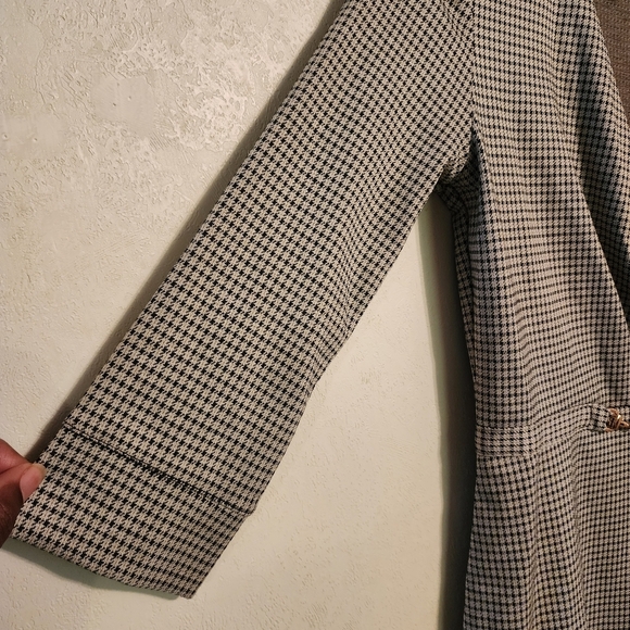 H&M Tailored Jersey Dress Light Beige/Black Checked Size XS - Picture 3 of 12